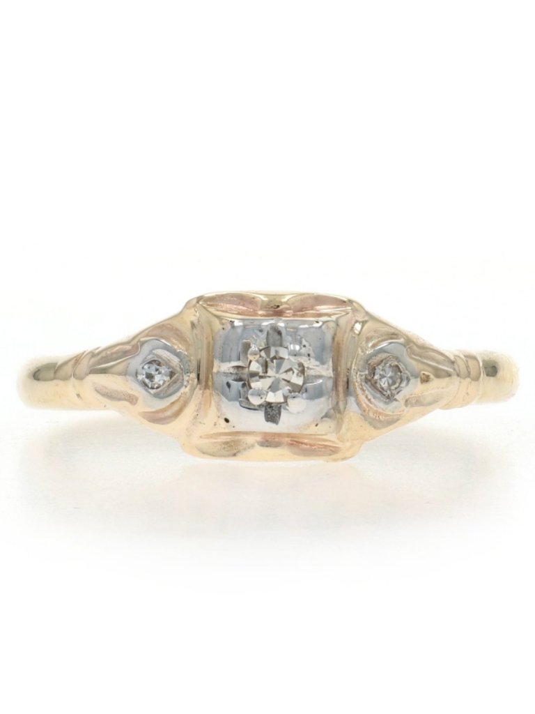 Yellow Gold Diamond Engagement Ring  10k Single
